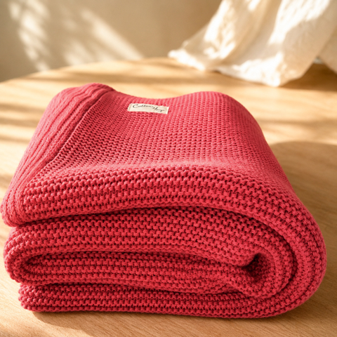 Organic cotton blanket "Raspberry"