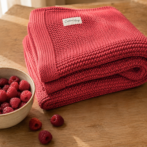 Organic cotton blanket "Raspberry"