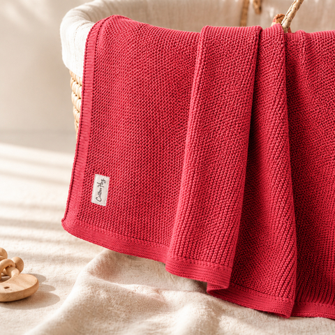 Organic cotton blanket "Raspberry"