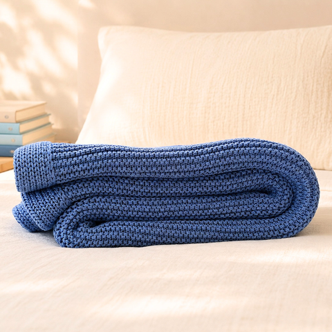 Organic cotton blanket "Blue"